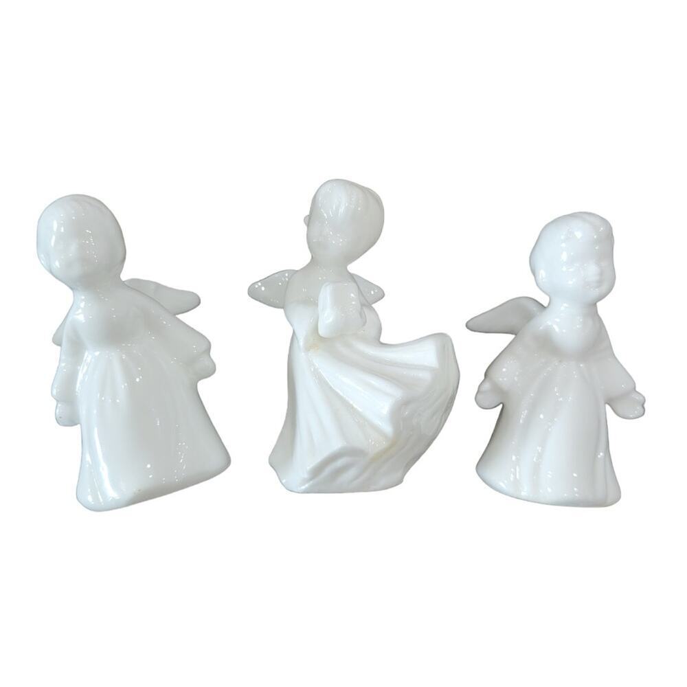 Vintage 1981 George Good Taiwan Porcelain‎ Angels Set of 3 White